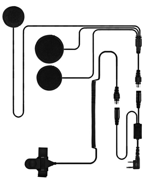 2 Pin PTT Adjustable Volume Motorcycle Helmet Headset Microphone for BAOFENG Radio Walkie Talkie