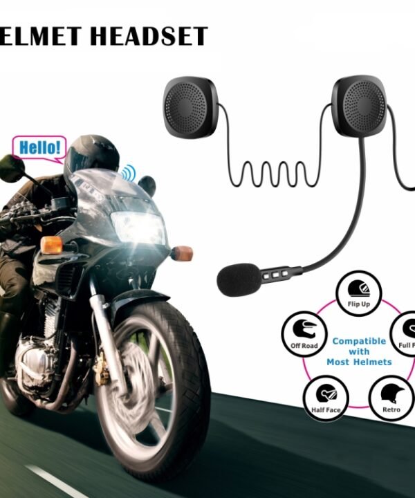 T2 Bluetooth V5.0 Helmet Headset 5V for Motorcycle Driving with Anti-interference Microphone
