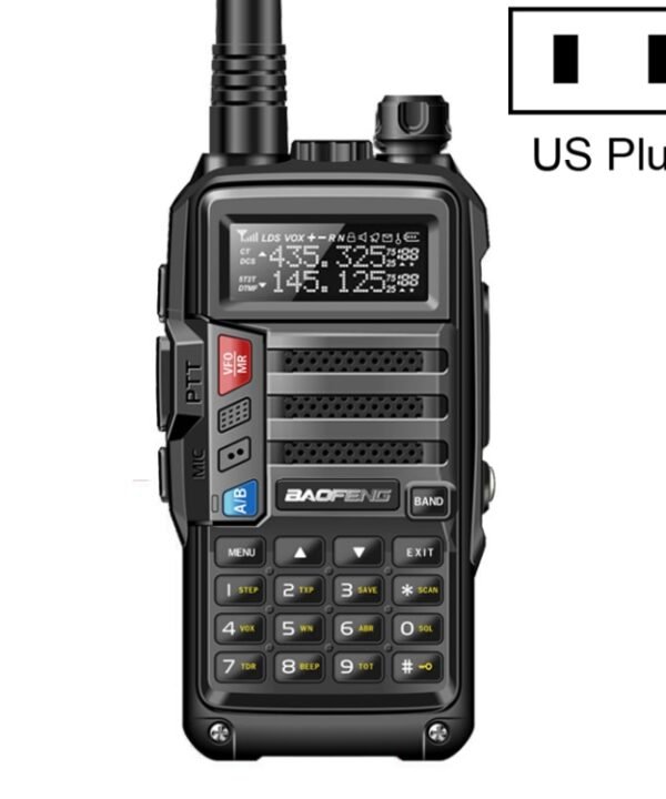 Baofeng BF-UV5R Plus S9 FM Interphone Handheld Walkie Talkie, US Plug, Black, US Plug, Red, US Plug, Silver, US Plug