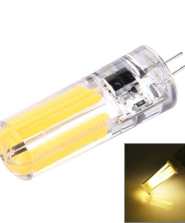 G4 4W Silicone Dimmable 8 LED Filament Light Bulb for Halls, AC 220-240V