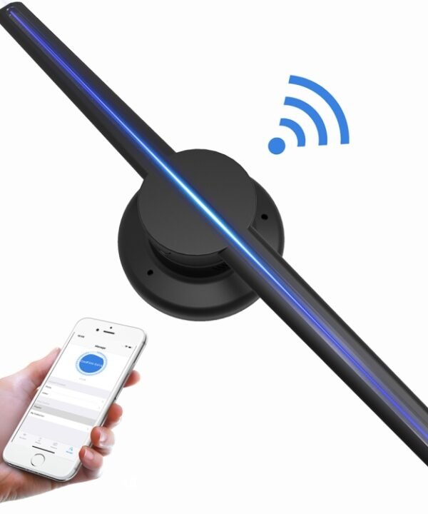 42cm Diameter 3D Holographic Display, WiFi App Control, 640 x 640 Pixels Resolution 320 LEDs Billboard, Support Micro SD Card