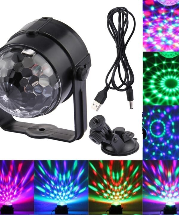 3W RGB Magic Ball LED Stage Light , USB Sound Control Rotating Disco DJ Light, DC 5V