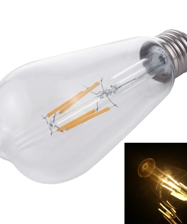 ST64 E27 4W 4 LEDs 600 LM 3000K Retro Dimming LED Filament Light Bulb Energy Saving Light, AC 220V, ST64 4W White Light, ST64 4W Warm White