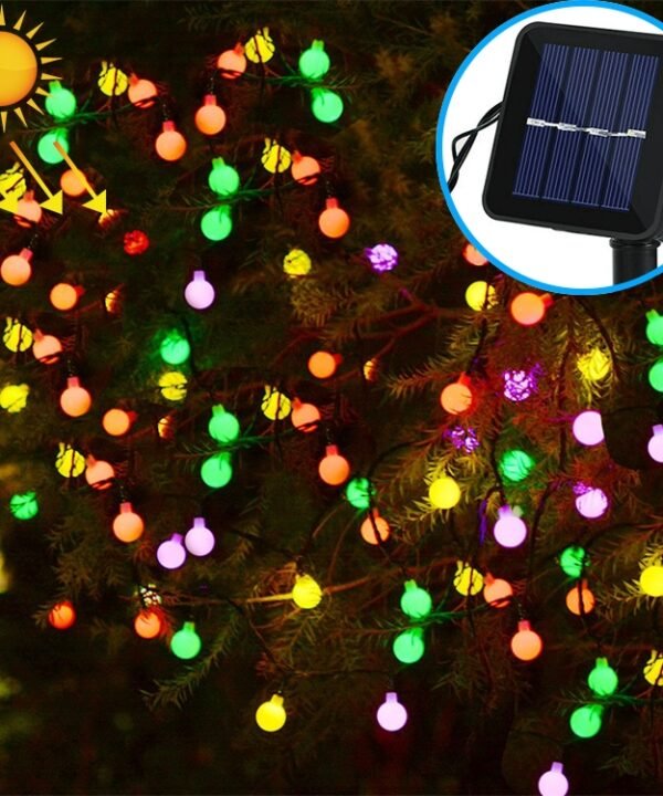 Ball Shape 30 LEDs Outdoor Waterproof Christmas Festival Decoration Solar Lamp String