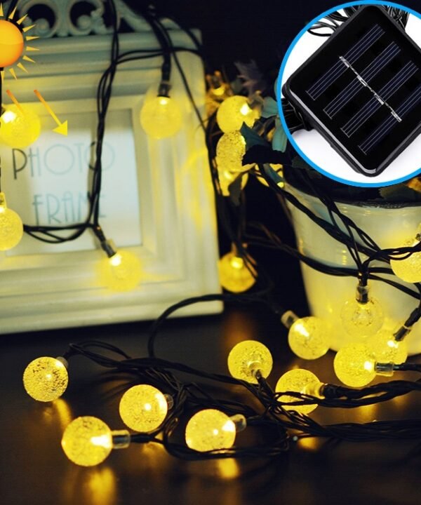 50 LEDs Bubble Ball Outdoor Garden Waterproof Christmas Spring Festival Decoration Solar Lamp String