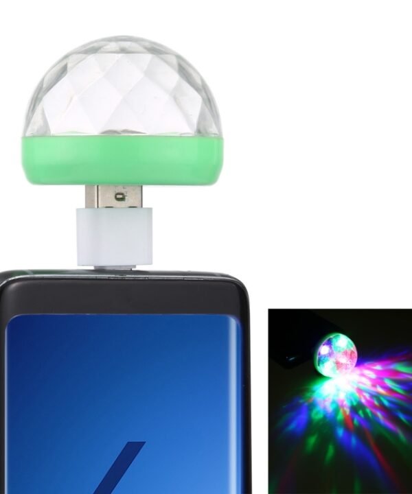 4W RGB USB LED Crystal Magic Ball Stage Light with Type-C Adapter, with Type-C Adapter