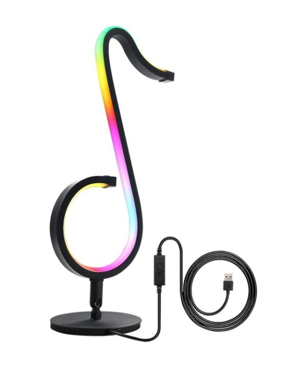 Home RGB Illusory Color Musical Note Light Desk Lamp