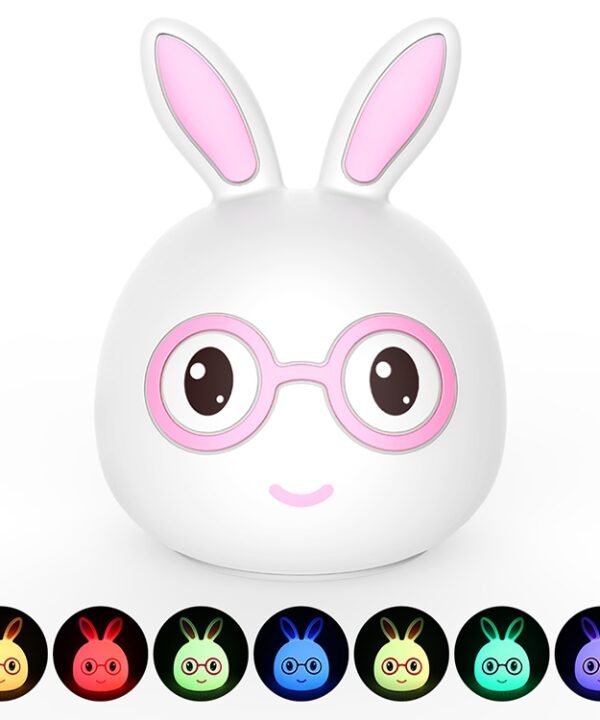 Smiling Rabbit Creative Touch 3D LED Decorative Night Light, USB Charging Version, USB Charging Version (Pink), USB Charging Version (Blue)
