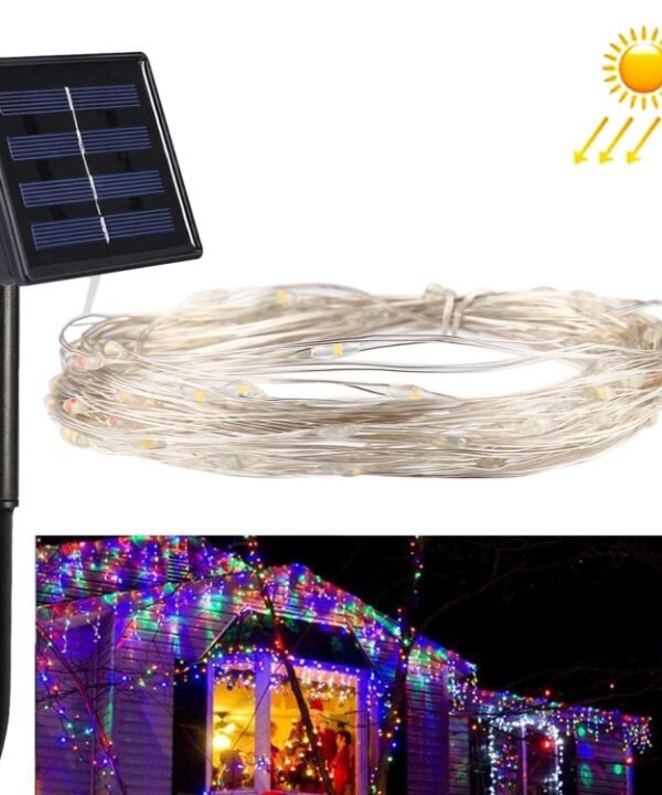 20m 200 LEDs SMD 0603 Solar Panel Silver Wire String Light Fairy Lamp Decorative Light, DC 5V, 20m 200 LEDs Colorful Light, 20m 200 LEDs White Light