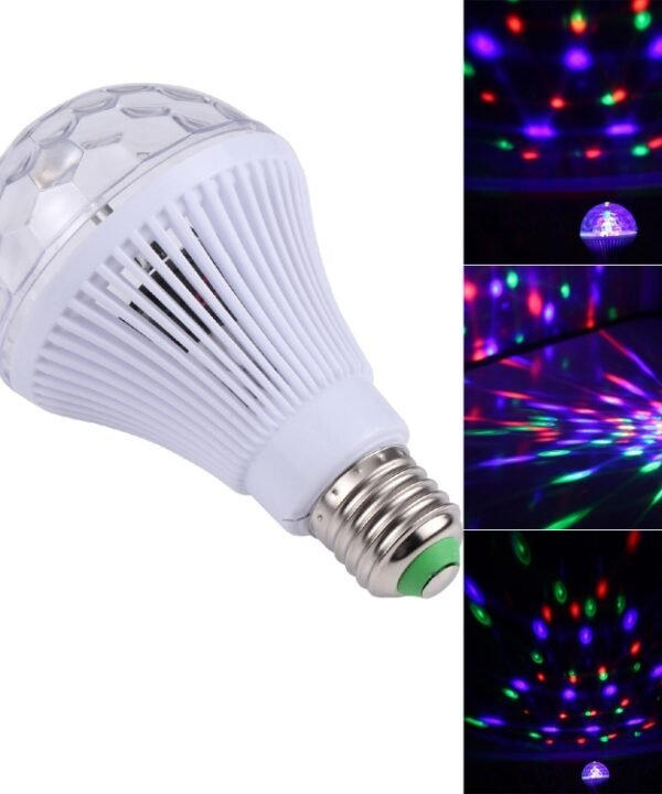E27 Full Color Rotating LED Stage Lamp, AC 85-260V