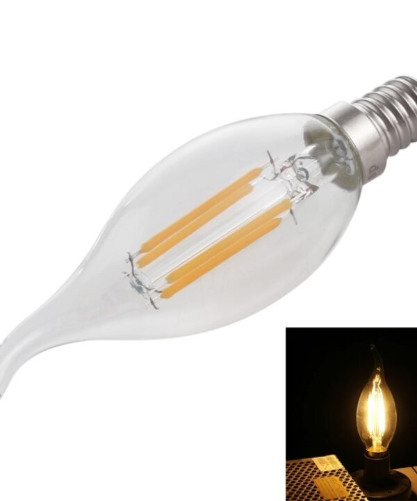 C35 E14 4W 4 LEDs 300 LM 3000K Dimmable Retro LED Filament Light Bulb Energy Saving Light, AC 220V, Long Tail E14 4W 220V Warm White, Long Tail E14 4W 220V White Light