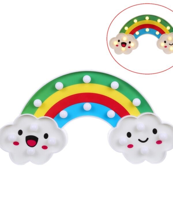Creative Rainbow Shape Warm White LED Decoration Light, 2 x AA Batteries Powered Party Festival Table Wedding Lamp Night Light