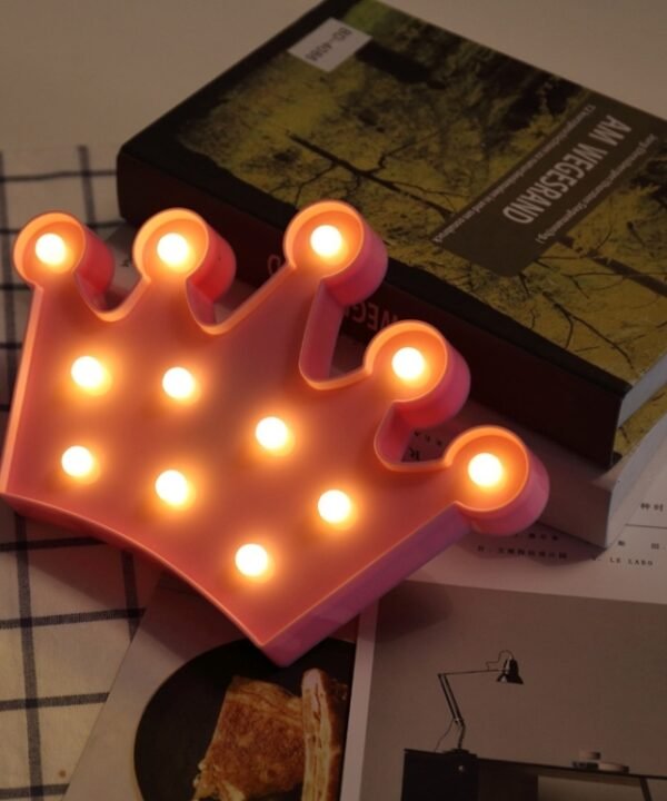 2 x AA Batteries Powered Party Festival Table Wedding Lamp Night Light, Small Crown(Pink), Small Crown(Blue), Small Crown(White)