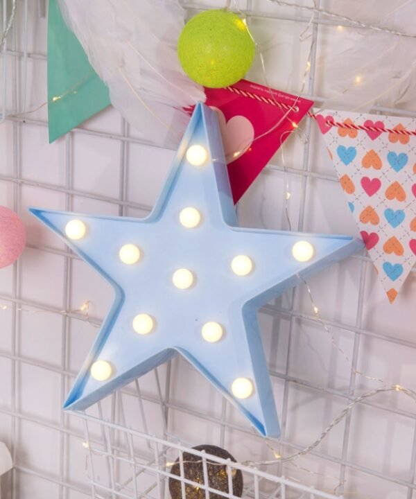 2 x AA Batteries Powered Party Festival Table Wedding Lamp Night Light, Pentagram(Blue), Pentagram(White), Pentagram(Yellow)