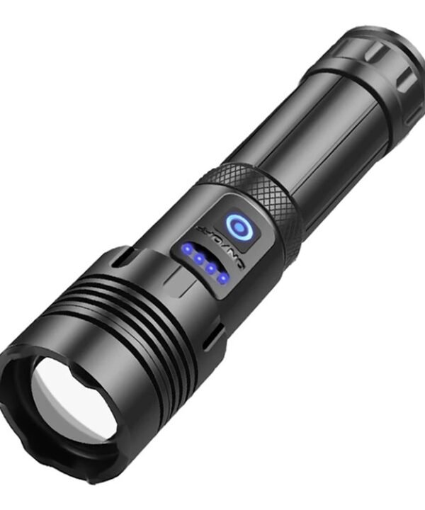 Short Style Micro USB Charging Outdoor Waterproof P70 + COB LED Flashlight, Support Power Display & Telescopic Focusing & 7-level Brightness Adjustment