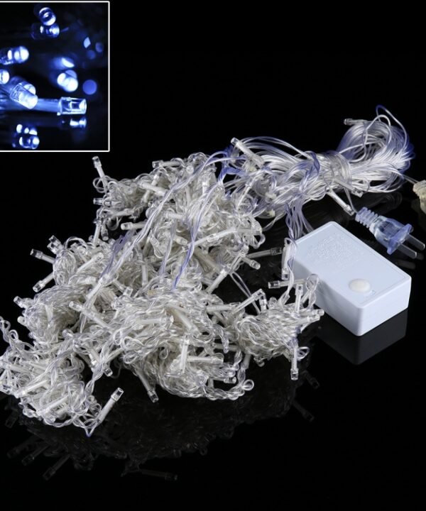 300 LEDs Curtain String Light with End Joint & Multi-function Controller & Memory Waterproof, US Plug, AC 110V, White Light US Plug, Warm White US Plug