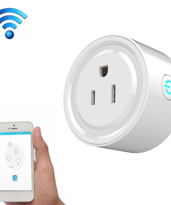 10A Round Shape WiFi Mini Plug APP Remote Control Timing Smart Socket Works with Alexa & Google Home, AC 100-240V, US Plug