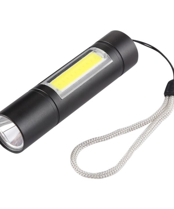 A1 USB Charging Waterproof Fixed Focus XPE + COB Flashlight with 3-Modes & Storage Box