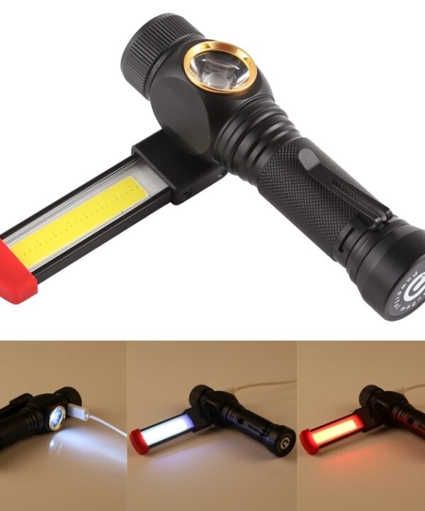 W550 10W 800LM USB Charging T6 + COB IPX6 Waterproof Strong LED Flashlight Work Lamp with 5-Modes