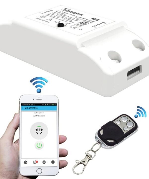 Sonoff 433MHz DIY WiFi Smart Wireless Remote Control Timer Module Power Switch with 4-keys Remote Control for Smart Home, Support iOS and Android