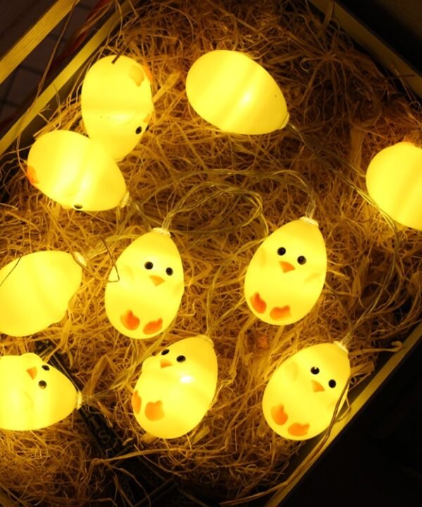Cute Yellow Chicken Type 1.5m 10 LEDs Battery Decorative Lamp Easter Holiday Household Party Decorative Light, Chicken