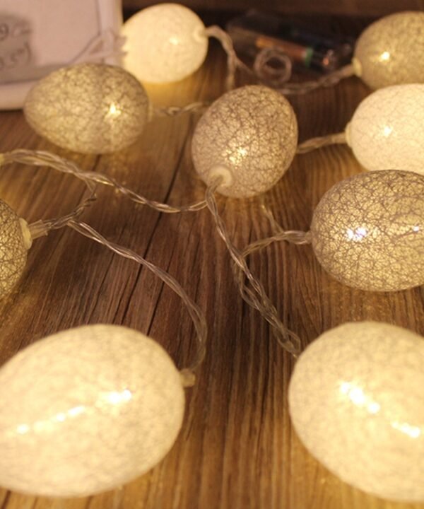 Battery Powered 4.8m 30 LEDs Cotton Thread Colour Egg Lamp String Easter Holiday Party Household Decorative Light, 4.8m(Battery Powered)