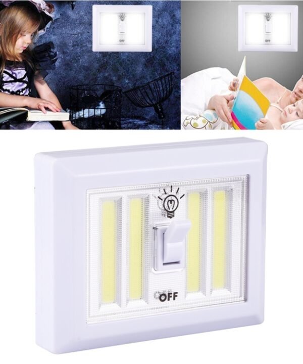 Mini White Light COB LED Wall Light , Switch Night Light Lamp