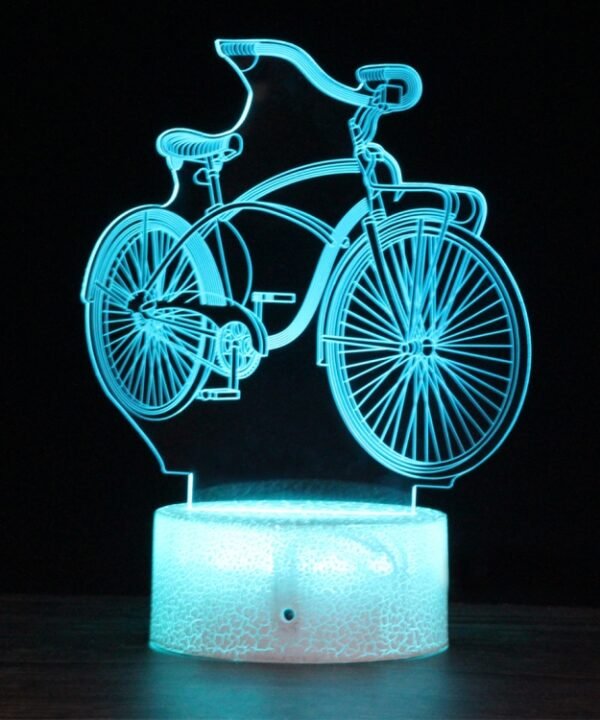 DC01 Crack Base Bicycle Creative 3D Colorful LED Decorative Night Light, Remote Control Version