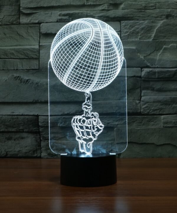 Basketball Black Base Creative 3D LED Decorative Night Light, 16 Color Remote Control Version