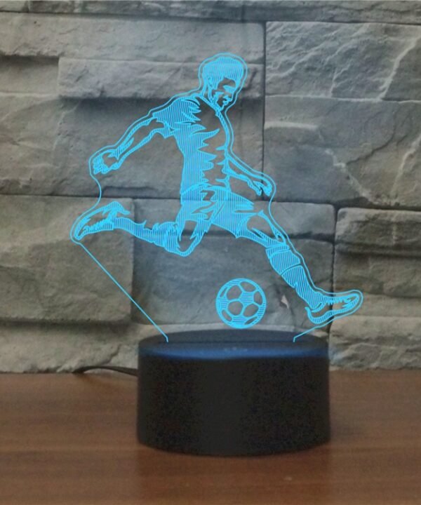 Play Football Black Base Creative 3D LED Decorative Night Light, 16 Color Remote Control Version