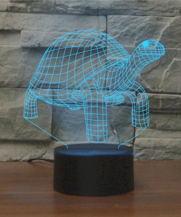 Tortoise Black Base Creative 3D LED Decorative Night Light, 16 Color Remote Control Version