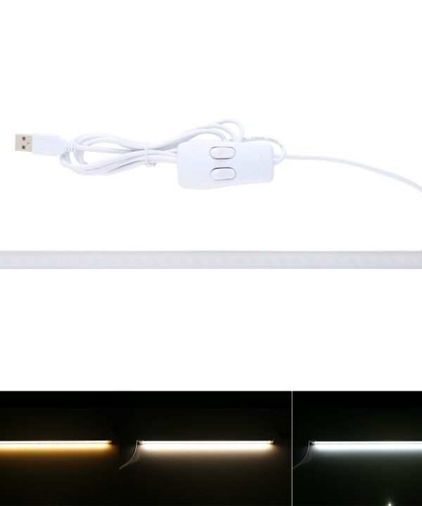34cm 60 LEDs 400LM Three-colors USB LED Strip Bar Light with Switch