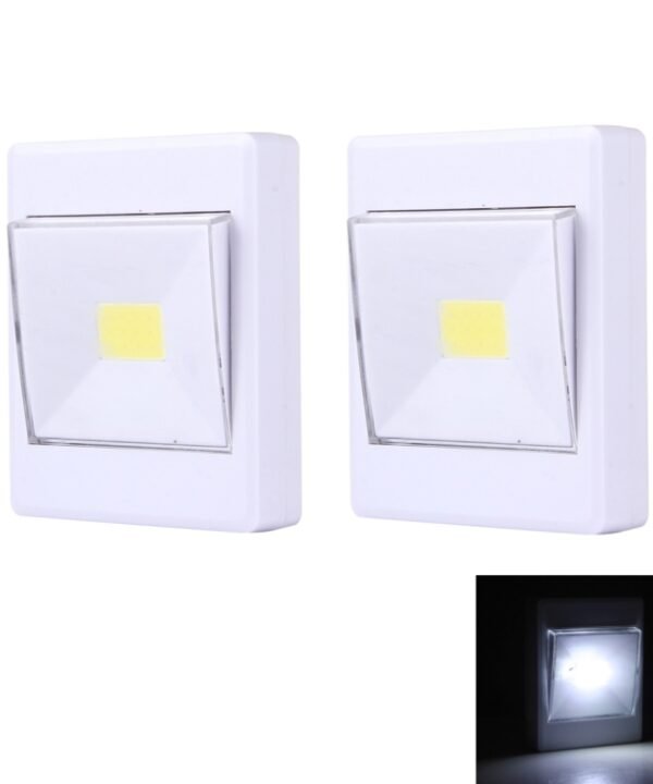 2 PCS Mini White Light COB LED Wall Light , Switch Night Light Lamp Closet Light