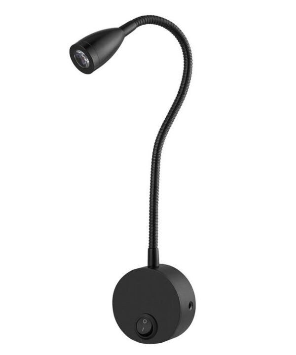 160 LM 3000-3200K Wall Mount Light Wall Sconce Lamp, Got the CE / FCC Certification, Goose Neck Length: 30cm, US/EU Plug, Default Delivery US Plug, CL-06b Black Shell