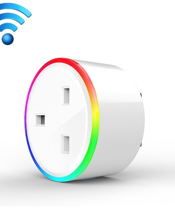 10A RGB Scene Light WiFi Remote Control Smart Socket Works with Alexa & Google Home, AC 220-240V, UK Plug