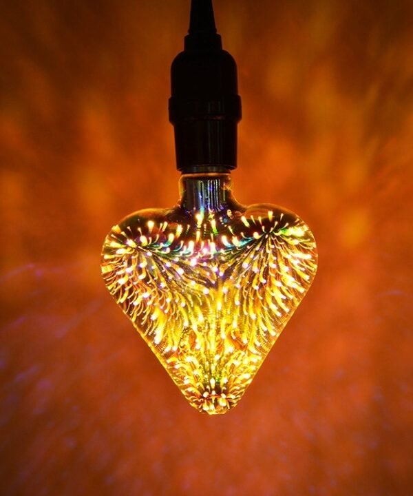 2700K 48 LEDs SMD 2835 Vintage Atmosphere Decoration Art Lamp, AC 85-265V, Heart Shape