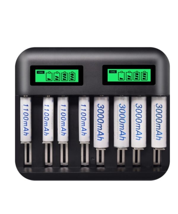 5V 2A USB 8 Slot Battery Charger for AA & AAA & C / D Battery, with LCD Display