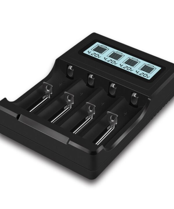 Micro USB 4 Slot Battery Charger for 3.7V Lithium-ion Battery, with LCD Display