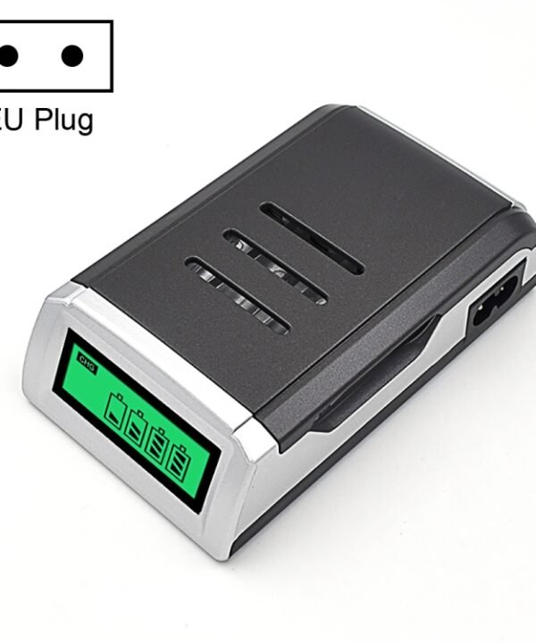 AC 100-240V 4 Slot Battery Charger for AA & AAA Battery, with LCD Display, EU Plug