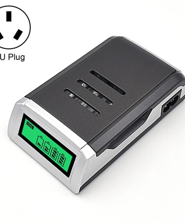AC 100-240V 4 Slot Battery Charger for AA & AAA Battery, with LCD Display, AU Plug