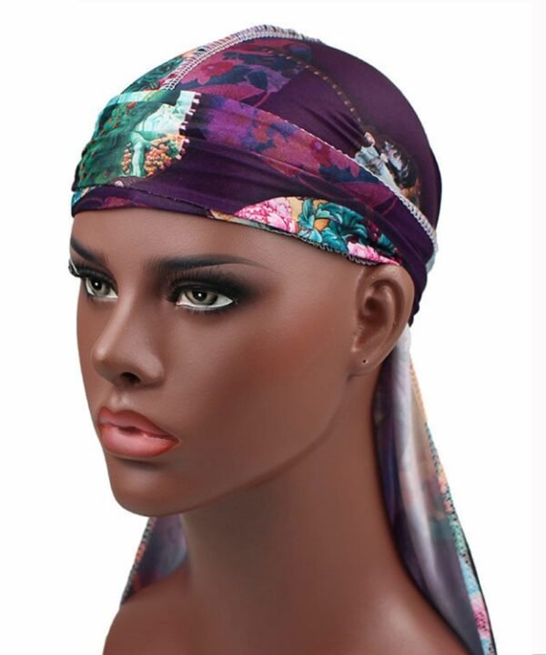 b-3 High Elastic Printing Long-tailed Pirate Hat Headkerchief Chemotherapy Cap