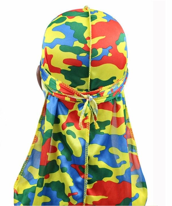 w-1 Camouflage Printing Long-tailed Pirate Hat Turban Cap