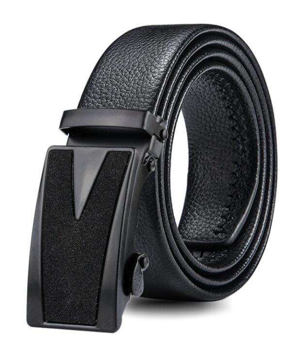 Dandali GD832 Gypsophila Triangle Men Automatic Buckle Double Edge Wrapping Leather Belt Waistband, Length: 120cm