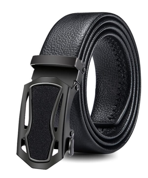 Dandali GD833 Gypsophila Empty Run Men Automatic Buckle Double Edge Wrapping Leather Belt Waistband, Length: 120cm