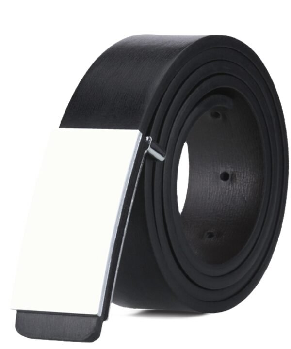 Dandali TT26 Men Fashion Silver Flat Buckle Leather Belt Waistband, Length: 115cm