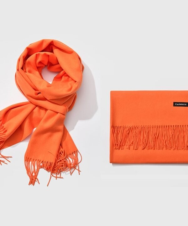 Autumn and Winter Season Classic Solid Color Imitation Cashmere Scarf, Size: 60 * 200cm, Orange, Pink, Dark Red, Grey, Army Green, Khaki, Black, Blue, Coffee, Light Coffee, Dark Coffee, Light Orange, Dark Pink, Light Pink, Dark Dreen, Light Grey...