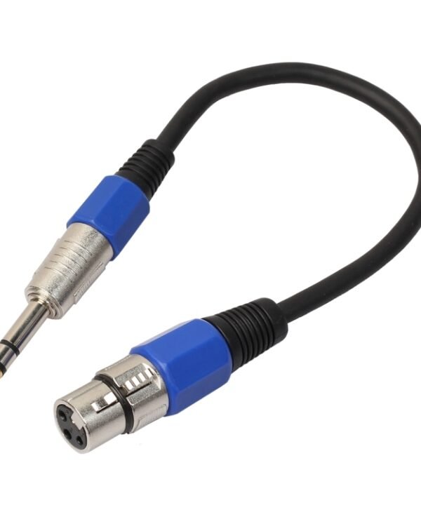30cm XLR 3-Pin Female to 1/4 inch (6.35mm) Male Plug Stereo TRS Microphone Audio Cord Cable