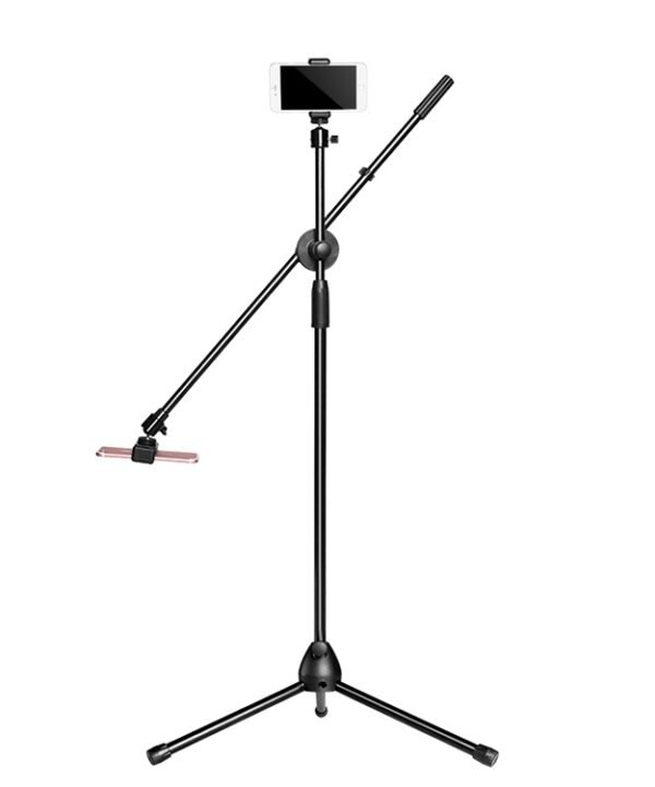 Desktop Mobile Phone Overhead Bracket Photography Micro-Course Video Recording Live Broadcasting Tripod,Dual-camera Setup