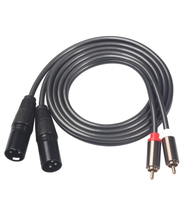 366119-15 2 RCA Male to 2 XLR 3 Pin Male Audio Cable, Length: 1.5m
