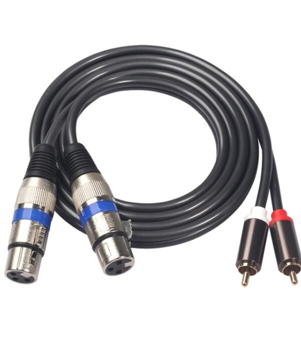 366156-15 2 RCA Male to 2 XLR 3 Pin Female Audio Cable, Length: 1.5m